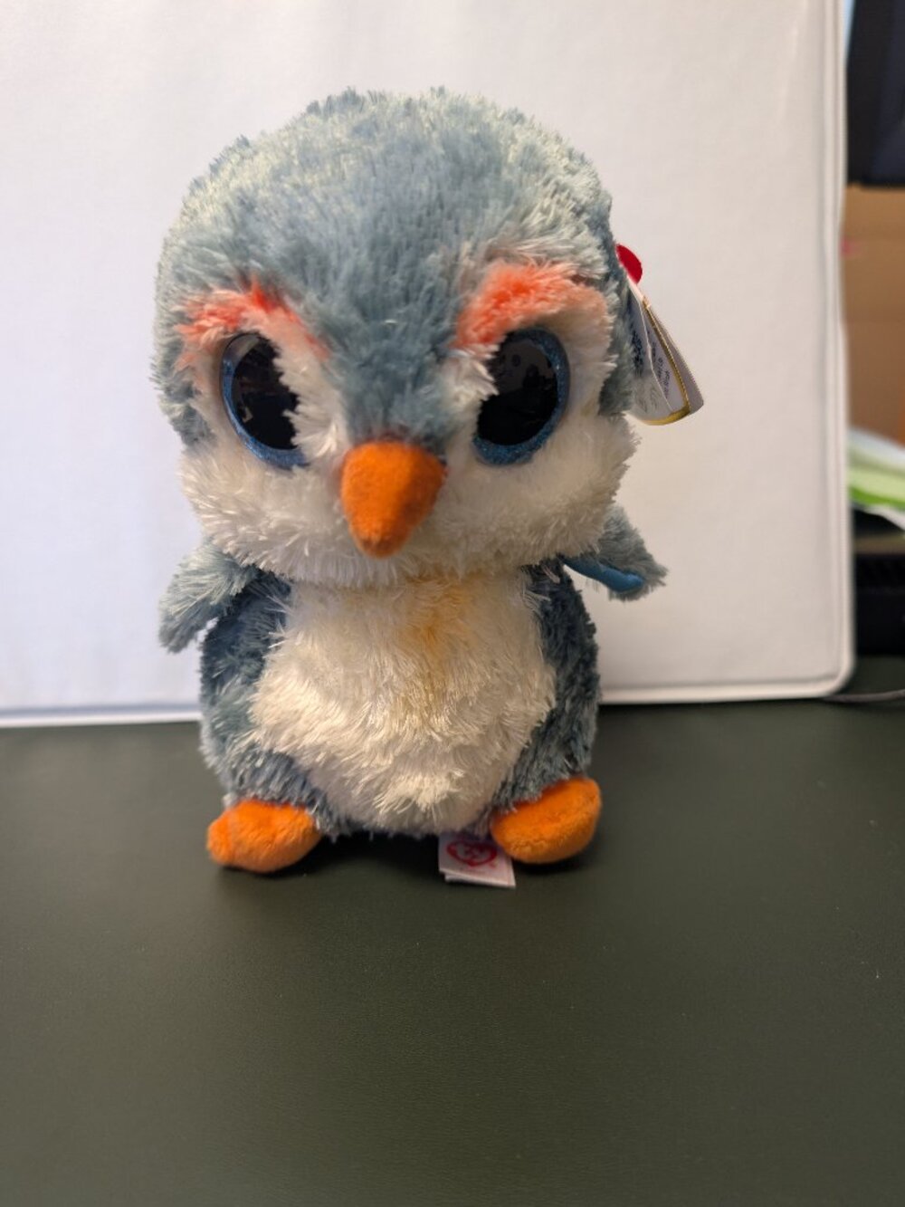TY Beanie Boos Fisher Penguin Plush | Blue Gray | Original Tags